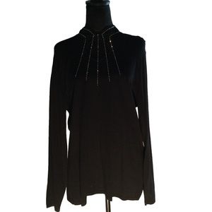 Reba rhinestone black sweater. Size XL NWT